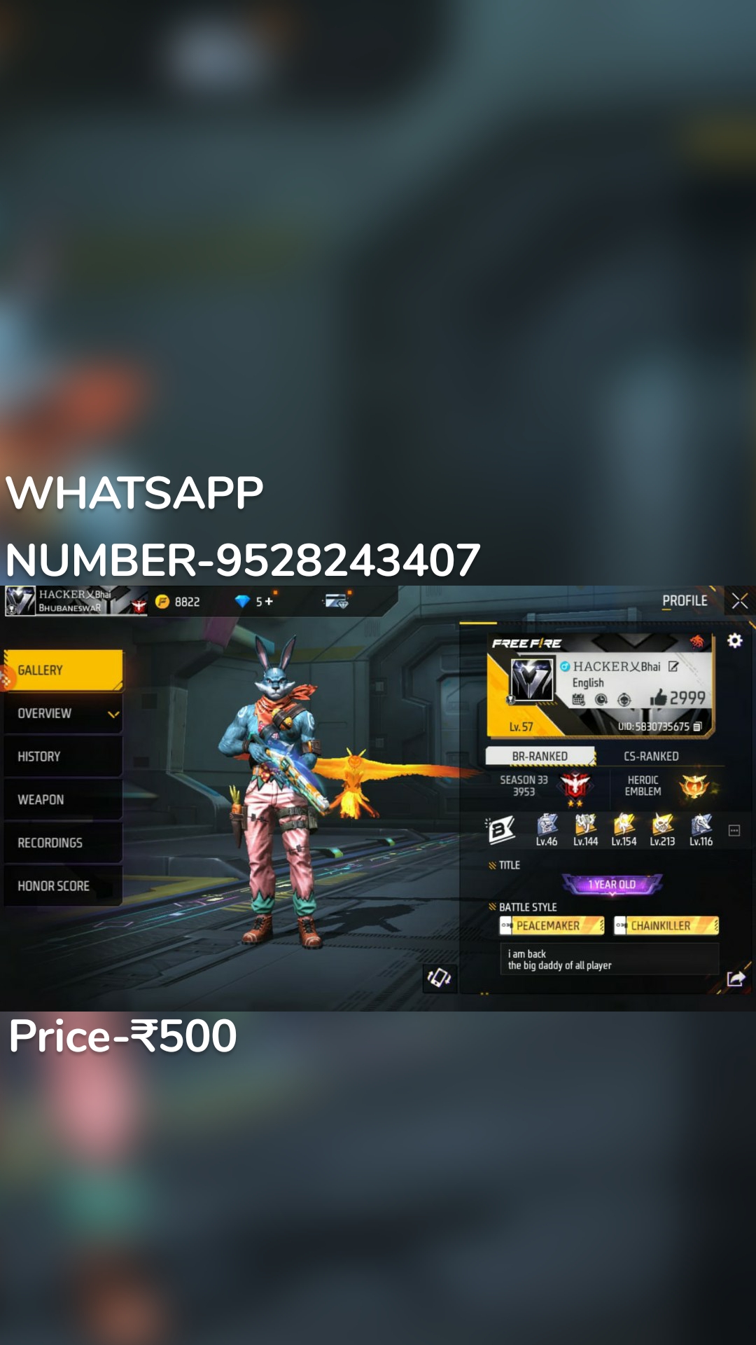 
Price-₹500 WHATSAPP NUMBER-9528243407